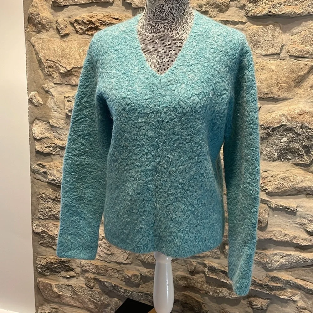 Vintage Mohair Wool Blend MODA Intl Blue Sweater - Picture 2 of 8